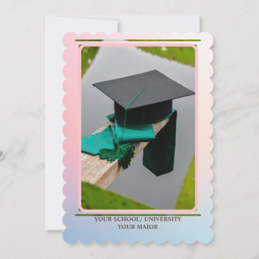 Personalisiertes Foto Fett 2024 Arch Retro Abschlu Einladung (Rückseite)