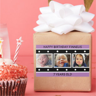 Personalisiertes Foto Filmstrip Geburtstag Rechteckiger Aufkleber