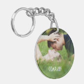 Personalisiertes Foto, Firmenname Schlüsselanhänger (Vorderseite links)