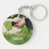 Personalisiertes Foto, Firmenname Schlüsselanhänger (Rückseite)