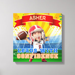 Personalisiertes Foto Football Red Quarterback Leinwanddruck