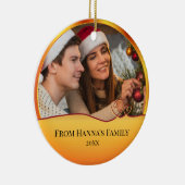 Personalisiertes Foto "Frohe Weihnachten" Krippe Keramik Ornament (Rechts)