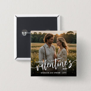 Personalisiertes Foto Frohes Valentinstag Elegante Button