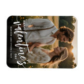Personalisiertes Foto Frohes Valentinstag Elegante Magnet (Horizontal)