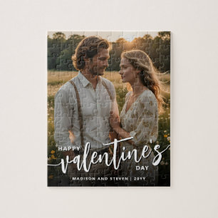 Personalisiertes Foto Frohes Valentinstag Elegante Puzzle