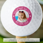 Personalisiertes Foto für benutzerdefinierte Farbe Golfball<br><div class="desc">Erstellen Sie einen personalisierten Golfball mit Ihrem Foto und erstellen Sie eine individuelle Farbwahl für den Golfspieler, den Sie kennen. Das Beispiel wird in heißrosa mit weißem Text angezeigt. ÄNDERUNGEN: Ändern Sie die Hintergrundfarbe oder Textfarbe, indem Sie im Abschnitt PERSONALISIEREN auf BEARBEITEN mit DESIGN TOOL klicken. HILFE: Bitte kontaktieren Sie...</div>
