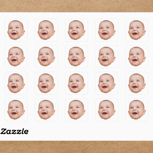 Personalisiertes Foto für die  Oberfläche von Aufk Quadratischer Aufkleber