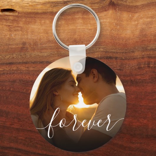 Personalisiertes Foto für Elegantes Skript Schlüsselanhänger (Vorderseite)