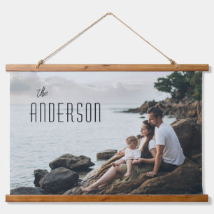 Personalisiertes Foto für Familienfotos Wandteppich Mit Holzrahmen