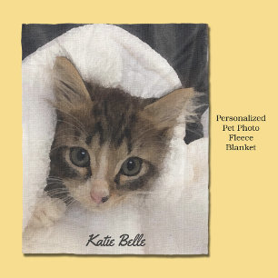 Personalisiertes Foto für Haustiere Mit Monogramm Fleecedecke