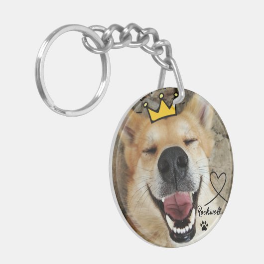 Personalisiertes Foto für Haustiere und Name Schlü Schlüsselanhänger (Vorderseite links)