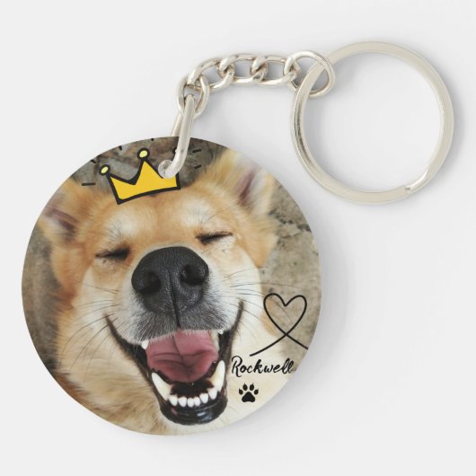 Personalisiertes Foto für Haustiere und Name Schlü Schlüsselanhänger (Rückseite)