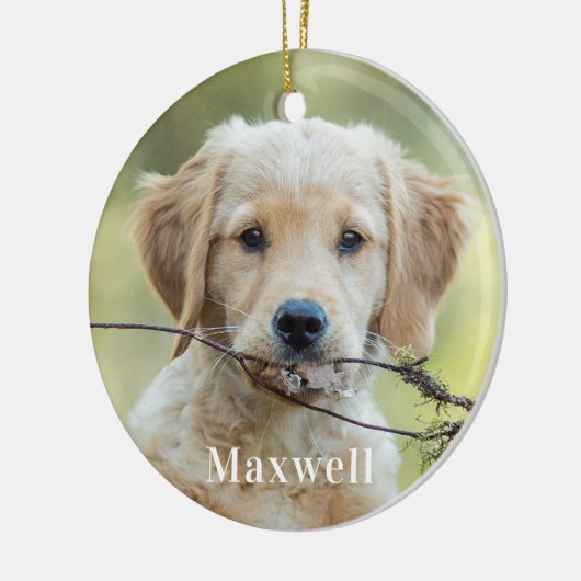 Personalisiertes Foto für Haustiere Weihnachten Keramik Ornament (Links)