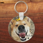 Personalisiertes Foto für Heimtiere und Name Hund Schlüsselanhänger (Vorderseite)