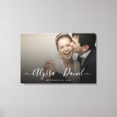 Personalisiertes Foto für moderne Skriptnamen Leinwanddruck (Vorderseite)