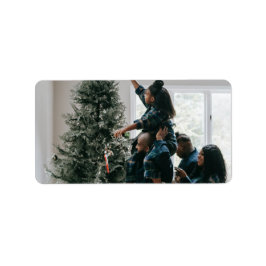 Personalisiertes Foto für moderne Weihnachtsfamili Adressaufkleber