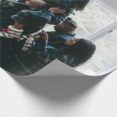 Personalisiertes Foto für moderne Weihnachtsfamili Geschenkpapier (Ecke)