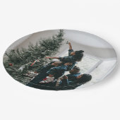 Personalisiertes Foto für moderne Weihnachtsfamili Pappteller (Schrägansicht)