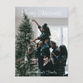 Personalisiertes Foto für moderne Weihnachtsfamili Postkarte