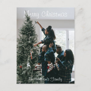 Personalisiertes Foto für moderne Weihnachtsfamili Postkarte