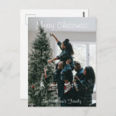 Personalisiertes Foto für moderne Weihnachtsfamili Postkarte (Vorne/Hinten)