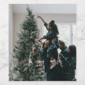 Personalisiertes Foto für moderne Weihnachtsfamili Weinetikett (Einzelnes Label)