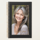 Personalisiertes Foto für Schwarz und Gold-Script Planer (Vorderseite)