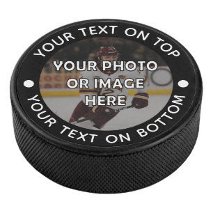 Personalisiertes Foto für Text und Farbe Eishockey Puck