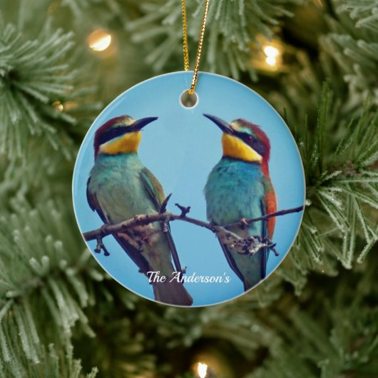 Personalisiertes Foto für Vögel in benutzerdefinie Keramik Ornament (Baum)