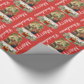 Personalisiertes Foto für Weihnachtsfeiertagen Geschenkpapier (Ecke)