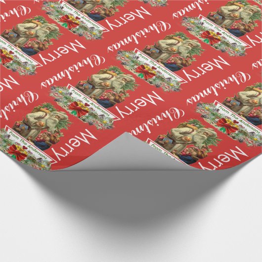 Personalisiertes Foto für Weihnachtsfeiertagen Geschenkpapier (Ecke)