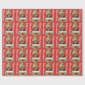 Personalisiertes Foto für Weihnachtsfeiertagen Geschenkpapier (Flach)