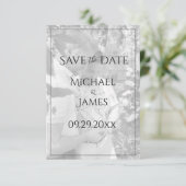 Personalisiertes Foto Gay Couple Save the Date (Stehend Vorderseite)