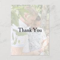 Personalisiertes Foto Gay Wedding Danke Postcard