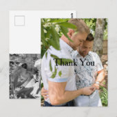 Personalisiertes Foto Gay Wedding Danke Postcard Postkarte (Vorne/Hinten)