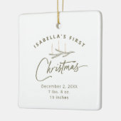 Personalisiertes Foto Geburtsstunde meine ersten W Keramikornament (Links)