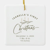 Personalisiertes Foto Geburtsstunde meine ersten W Keramikornament (Vorderseite)