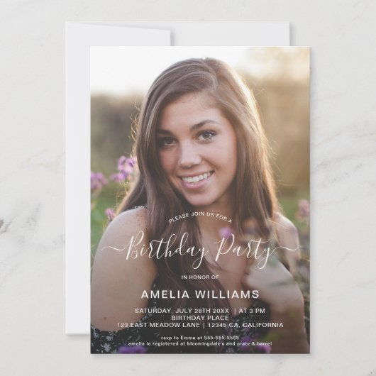 Personalisiertes Foto Geburtstag im Alter Einladung (Vorderseite)