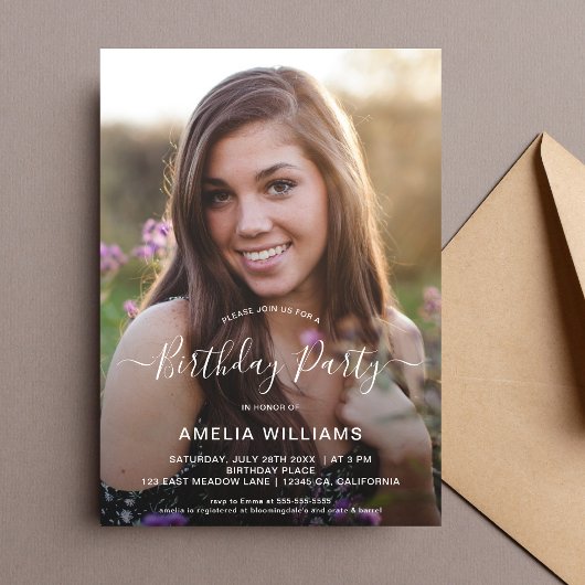 Personalisiertes Foto Geburtstag im Alter Einladung