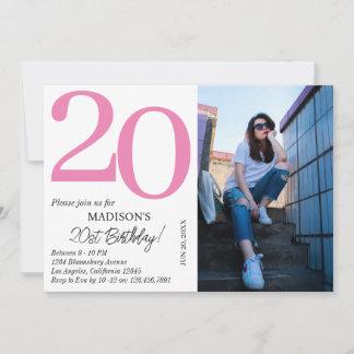 Personalisiertes Foto Geburtstag Kindermädchen Par Einladung