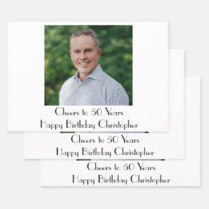 Personalisiertes Foto Geburtstagsfeier Ihn Sie  Geschenkpapier Set