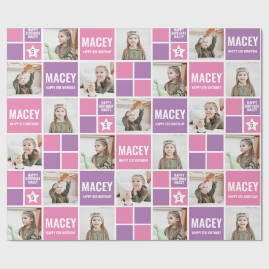Personalisiertes Foto Geburtstagsgeschenk Geschenkpapier (Flach)