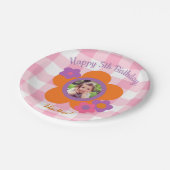 Personalisiertes Foto Geburtstagspapier Teller (Schrägansicht)