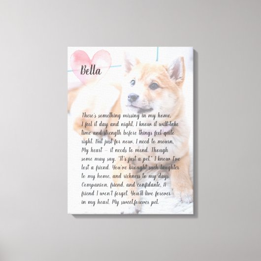 Personalisiertes Foto-Gedenkgedicht Leinwanddruck (Vorderseite)