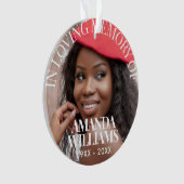 Personalisiertes Foto Gedenkrot Ornament (Vorderseite)