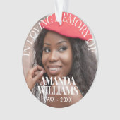 Personalisiertes Foto Gedenkrot Ornament (Vorderseite)