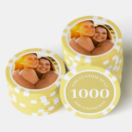 Personalisiertes Foto Gelb gezählt 1000-Wert-Spiel Pokerchips