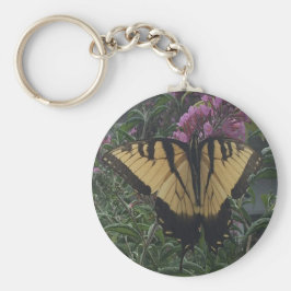 Personalisiertes Foto Gelb und Schmetterling Schlüsselanhänger