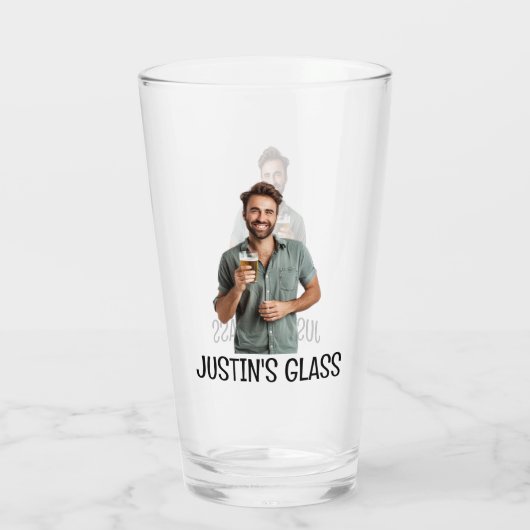 Personalisiertes Foto-Geschenkmonogramm Glas (Rückseite)