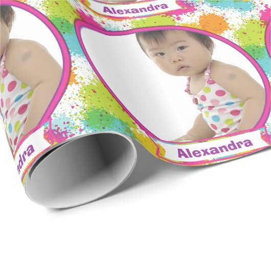 Personalisiertes Foto Geschenkpapier (Rolleneckpunkt)